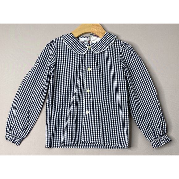 Classic Prep Girls 4T Navy Blue/White Gingham Westy Button Front Shirt NWT CPC - Picture 1 of 6